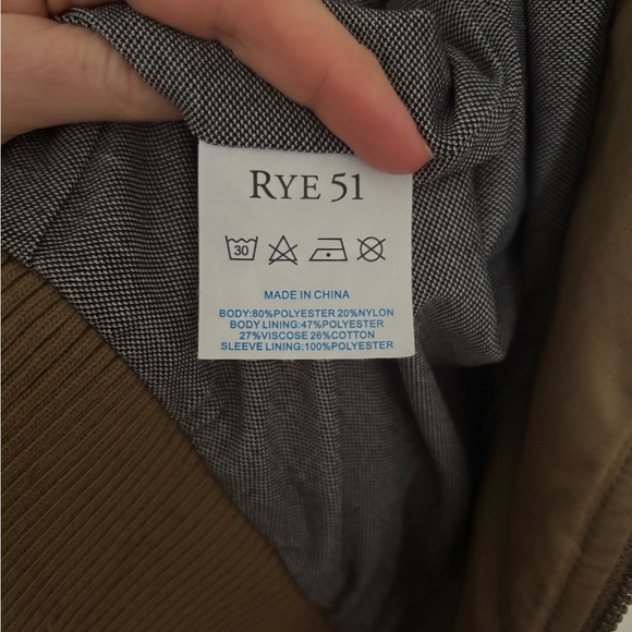 Rye 51 Men’s Brown Bomber Jacket Small - Picture 5 of 8